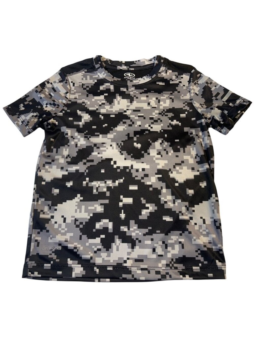 Athletic Works Boys XS (4-5) Black Camo Core Tee  100% Recycled Polyester